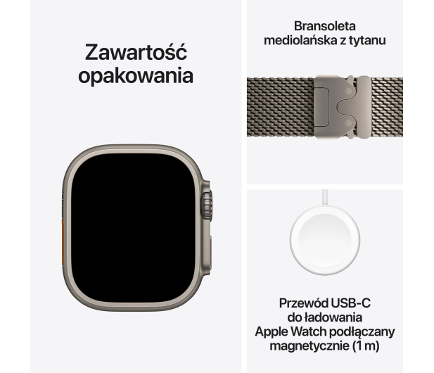 Apple Watch Ultra 4/Naturalny Tytan/Naturalny Tytan Mediolańska S - 1594104 - zdjęcie 7